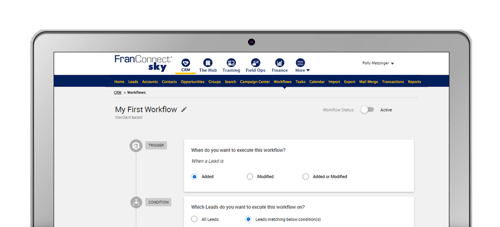 FranConnect Sky Workflows addes automation to your sales and CRM processes.